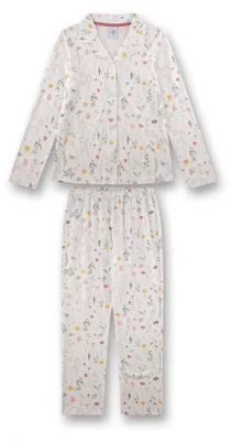 Produktbild von Sanetta Mädchen-Pyjama lang beige Blumen 128