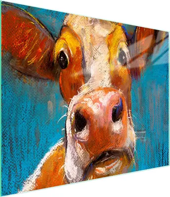 Image de Planche à découper en verre 52x30 vache