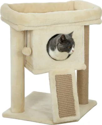 Immagine prodotto di PawHut Tiragraffi 57 cm - Tiragraffi piccolo con cuccia e piattaforma di riposo - Beige