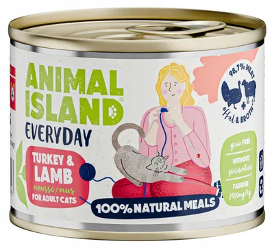 Obrázok produktu pre ANIMAL ISLAND Everyday Turecko a jehněčí - mokrá strava pre mačky - 200 g