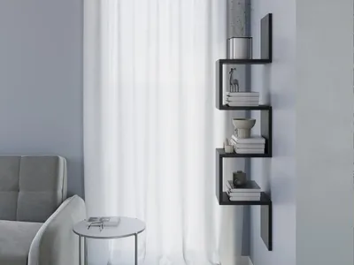 Obrázok produktu pre Nástenná polica SUNEDO 25x125 cm, čierna