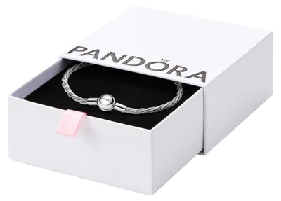 Produktbild von PANDORA Moments Runder Verschluss Gedrehtes Schlangen-Gliederarmband aus Sterlin