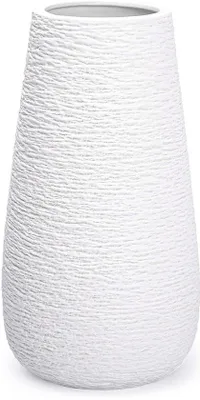 Produktbild von Unyqoos® Elegante weiße Keramikvase für frische und getrocknete Blumen – stilvolle Dekoration für Zuhause und Büro