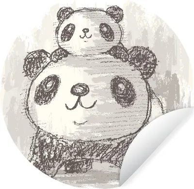 Produktbild von MuchoWow® Runde Wandtattoo - Wandsticker Tapete Aufkleber Kind - Panda - Mutter Ø 80 cm Selbstklebend und Repositionierbar - Wandaufkleber - Kreis - Mauerkreis - Wand Bilder - Wandsticker - Wohnzimmer Dekoration - Dekoration für die Wände - Aluminium - Babyzimmer