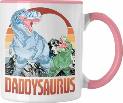 Produktbild von Trendation - Daddysaurus Tasse Geschenk für Vater zum Geburtstag Weihnachten Vatertag Bester Papa Geschenkidee (Rosa)