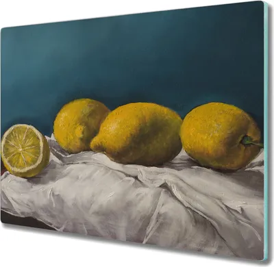 Produktbild von Coloray Hackbrett Herdabdeckplatte 60x52 cm Küchenbrett Kochplattenabdeckung Schneidebrett - Zitronen