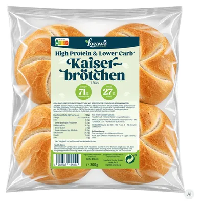Produktbild von Locawo High Protein Low Carb Kaiserbrötchen 200g
