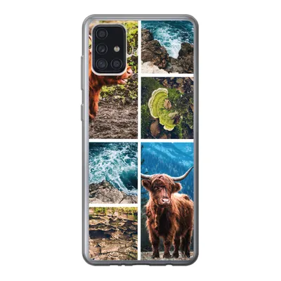 Produktbild von MuchoWow® Handyhülle Schutzhülle Hülle für Samsung Galaxy A52 5G Schottische Highlander - Natur - Collage Silikon Softcase Handy Hülle - Umschlag