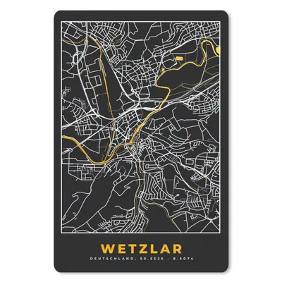 Produktbild von MuchoWow® Mauspad Mousepad Wetzlar - Gold - Stadtplan - Deutschland - Schwarz und Gold - Karte 40x60 cm - Mousepads - Maus Mat - Pad - Mausunterlage - Schreibtisch Accesoire