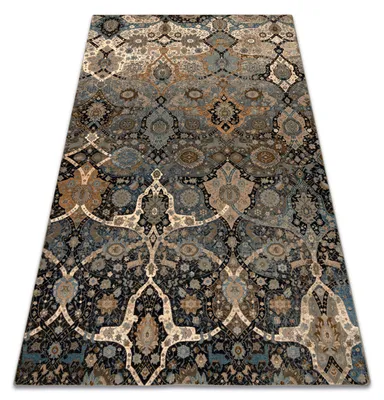 Image de Tapis en laine OMEGA Kirman oriental - cognac multicolore 235x350 cm