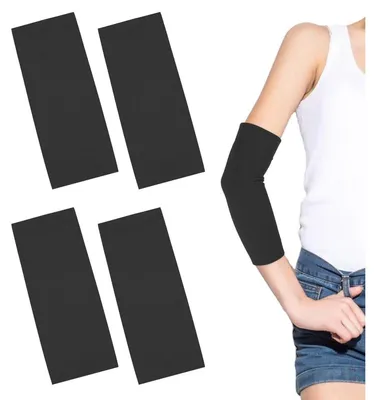 Immagine prodotto di 2 paia di copri-tatuaggio per avambraccio, calze elastiche in nylon e Spandex, colore nero, traspiranti, con protezione UV