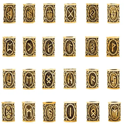 Produktbild von Bartperlen goldfarben, 24 Stück, für Bart und Haar, Haarschmuck