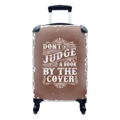 Obrázek produktu pro Kufr Příruční zavazadlo na kolečkách Malý cestovní kufr na 4 kolečkách Vintage - Design - Text - Velikost kabiny < 55x40x23 cm a 55x40x20 cm -