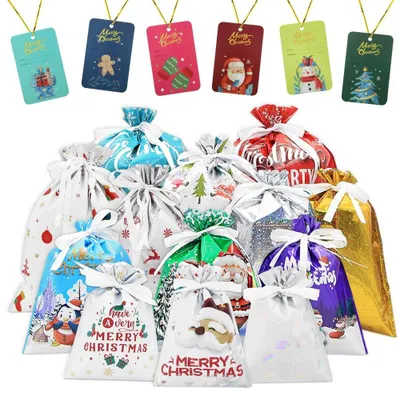 Produktbild von Geschenktüten, 30 Stück - Weihnachtsgeschenktüten - Aus Aluminiumfolie - 5 Größen - Verschiedene Farben - Große Kapazität - Geschenktüten
