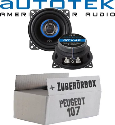 Produktbild von Lautsprecher Boxen Autotek ATX-42 | 2-Wege 10cm Koax Lautsprecher 100mm Auto Einbauzubehör - Einbauset passend für Peugeot 107 - justSOUND