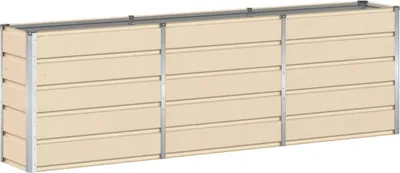 Produktbild von vidaXL Pflanzkübel Elfenbein 240 x 40 x 75 cm Stahl