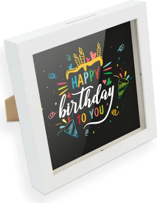 Produktbild von itenga Bilderrahmen Spardose Happy Birthday to you (Motiv 4) - Einleger