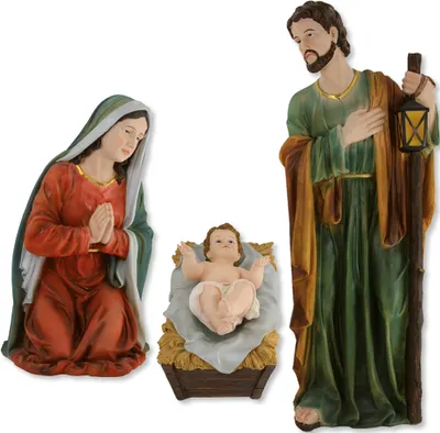 Produktbild von Krippenfigur Heilige Familie 3-teilig 100 cm Polyresin Deko Weihnachten