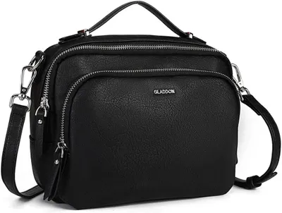 Zdjęcie produktu dla Torba na ramię damska czarna skórzana crossbody mała wodoodporna