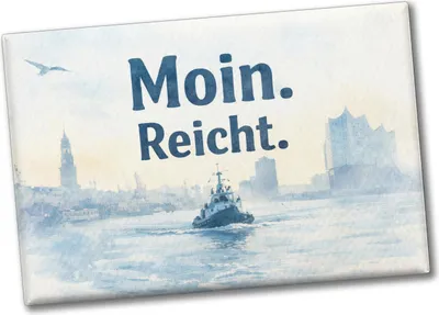 Produktbild von Moin. Reicht. Uferlandschaft mit Boot Souvenir Souvenir Magnet