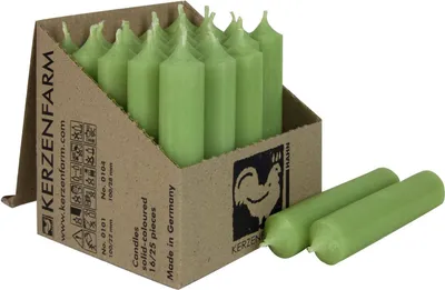 Produktbild von 25 Stabkerzen Jadegrün 100 x 22 mm Kerzenfarm Kerzen Candle