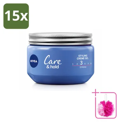 Immagine prodotto di 15 confezioni di NIVEA Care & Hold, crema gel modellante - 150 ml - confezione multipack - 15 pezzi