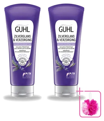 Productafbeelding van 2 x Guhl Zilverglans & Verzorgende Haarmasker - 200 ml - Voordelingsverpakking - 2 stuks