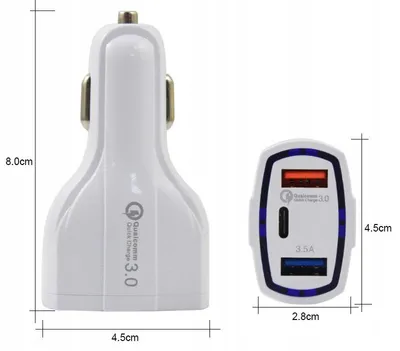 Produktbild von Auto-Ladegerät USB-C QC 3.0 mit Kabel