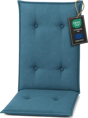 Produktbild von Pillows24 Sitzkissen Stuhl Outdoor - 120x50x8 cm / Türkis / Abgesteppt – Kissen, Stuhlsitzkissen, Sitzpolster für Gartenmöbel
