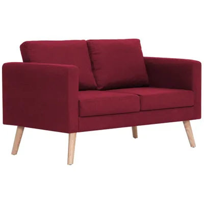 Produktbild von vidaXL 2-Sitzer-Sofa Stoff Weinrot