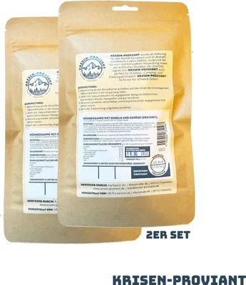 Produktbild von Krisen-Proviant - 2er-Set Hühnersuppe (instant) Notvorrat/Notration 5 Jahre MHD