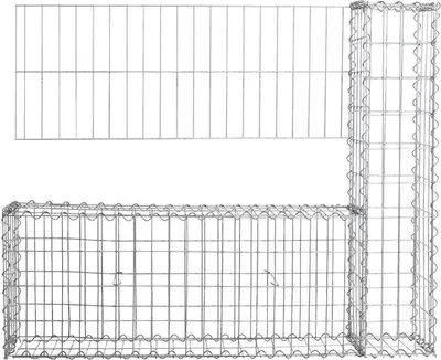 Produktbild von Gabionen Mauer Gartenzaun 120x100 cm Gabione Steinkorb Rankgitter Draht Gitter