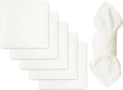 Produktbild von 6er Set Musselin Stoffservietten, 50x50 cm, creme, bügelfrei