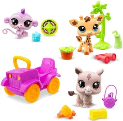 Image de Playset Bandai Littlest Pet Shop SAFARI 8 pièces