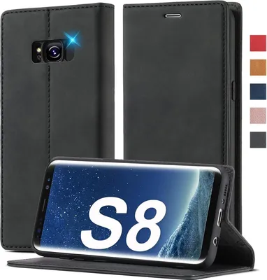 Zdjęcie produktu dla Etui Samsung Galaxy S8 Skórzana podstawka z funkcją 360 Flippoliuretan Czarny