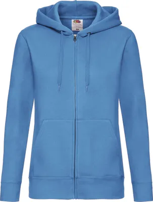 Produktbild von Fruit Of The Loom Lady-Fit Damen Kapuzenjacke / Sweatshirt-Jacke mit Kapuze BC1372 (L) (Himmelblau)