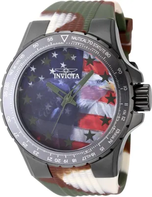 Obrázek produktu pro Invicta Aviator 48956 Pánské Hodinky - Quartz Hnutí - Nerezová Ocel s Červeným Ciferníkem - 50 mm