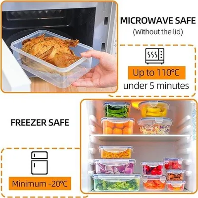 Immagine prodotto di Contenitori ermetici, riutilizzabili e privi di BPA, set da 24 pezzi, contenitori per alimenti, cucina, ermetici, adatti al microonde e al frigorifero.