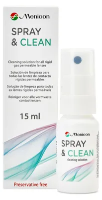 Produktbild von Menicon Spray & Clean Kontaktlinsenpflege Lösung, 3er Pack mit je 15 ml