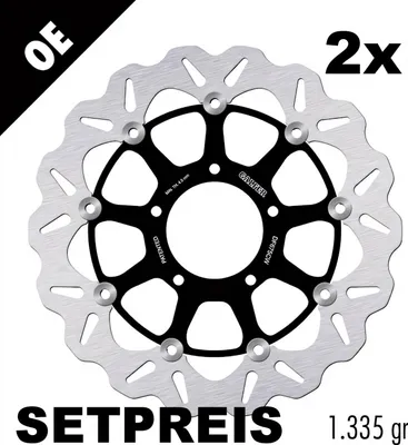 Image de Kit disque de frein Galfer 2x DF765CW WAVE® flottant avant 310x5mm pour MV Agusta Brutale 989 990 R S RR 750 - 1078 ccm année 1999 - 2025