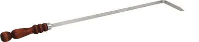 Produktbild von Edler Edelstahl Feuerhaken Schürhaken mit Holzgriff 60cm 1,2cm 3mm stark Utschak