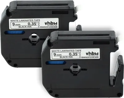 Produktbild von vhbw 2x Schriftband-Kassette Ersatz für Brother M-K221 für Etiketten-Drucker 8m x 9mm Schwarz auf Weiß