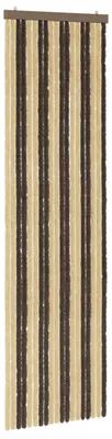 Image de Rideau anti-insectes vidaXL en chenille, marron foncé et beige