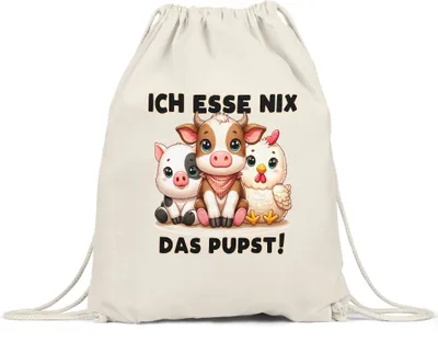Produktbild von Ich esse nix dass pupst Süße Tiere Turnbeutel - Veganer Stolz Freude