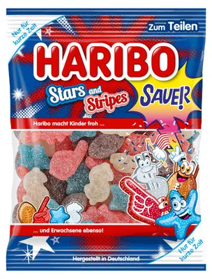 Immagine prodotto di Haribo Stars and Stripes gomma da masticare al gusto di frutta 175g
