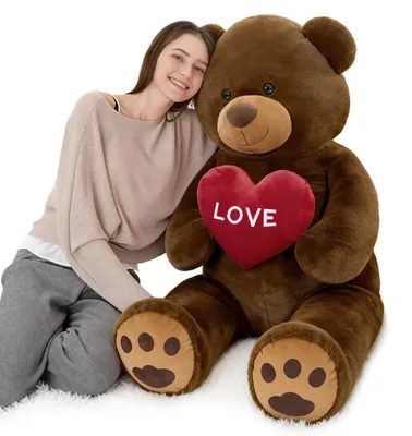 Imagen del producto de Oso de peluche marrón, 130 cm, de felpa, juguete suave para niños
