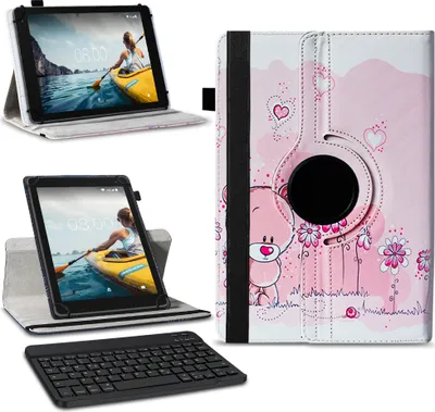 Produktbild von Tablet Tasche für Medion Lifetab E10713 Hülle Schutzhülle Bluetooth Tastatur Farben:Motiv 1