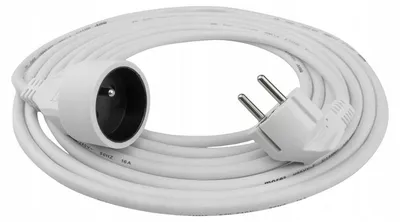 Image de Rallonge 1 prise 5m avec/sans 3x1,5mm2 BLANC
