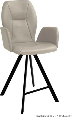Produktbild von Thekenstuhl (6er-Set) Deretka 58x109x60 Schwarz/Natur