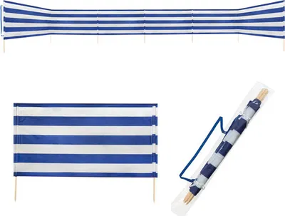 Produktbild von Idena Strand-Windschutz  weiß, blau 600,0 x 80,0 cm